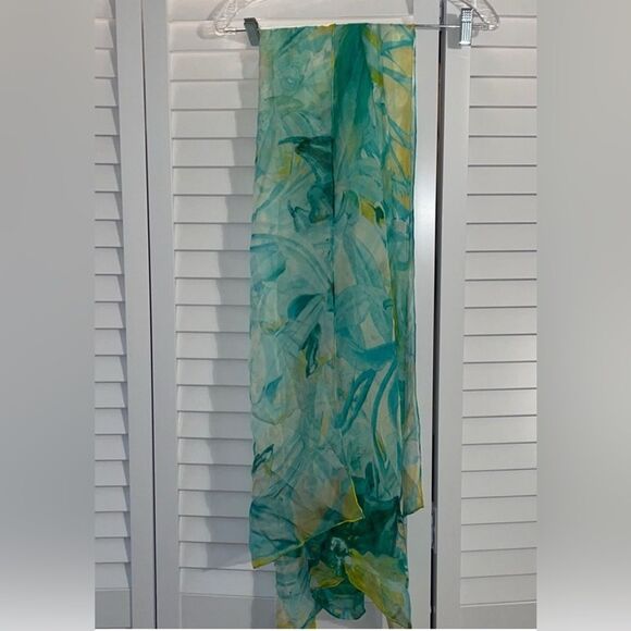 TED BAKER LONDON - ‘Orchido’ mint orchid print scarf - Picture 2 of 3